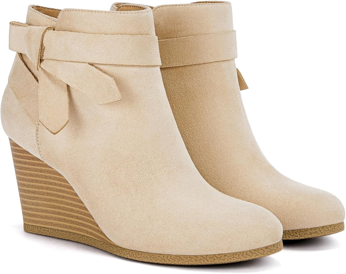 Coutgo Womens Wedge Booties for Stylish Fall and Winter Wear
