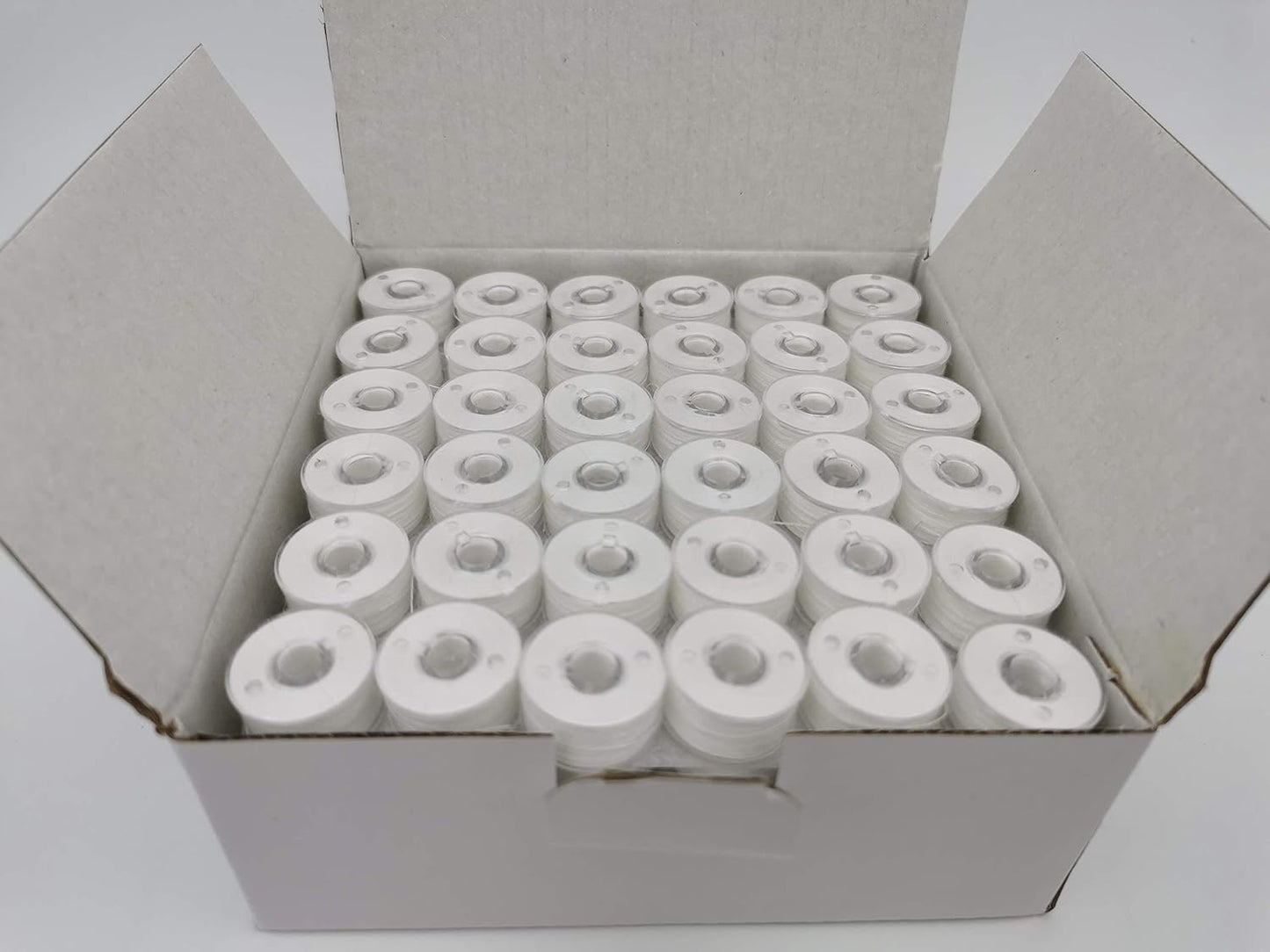 Brother-Compatible Pre-Wound Bobbins, 100% Polyester, White, 100 Yards