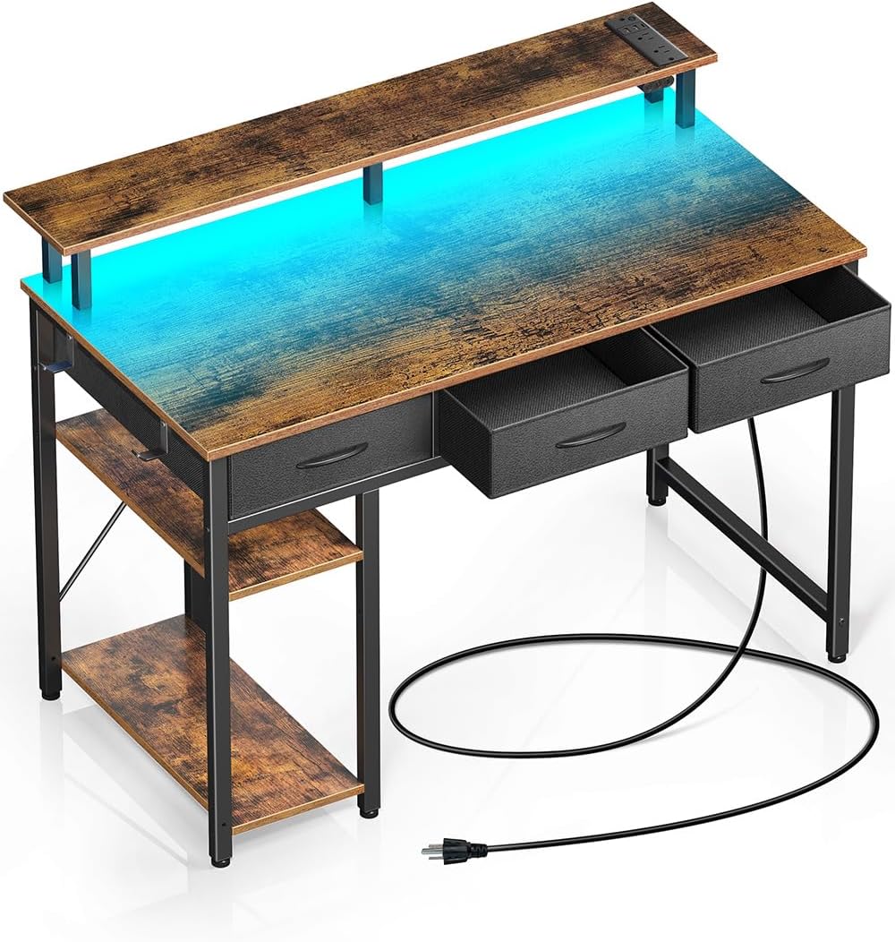 Rolanstar 39 Home Office Desk with Power & Storage
