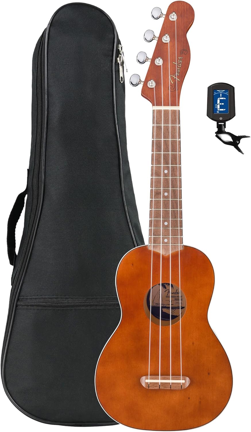 Fender Venice Soprano Ukulele Bundle with Gig Bag and Tuner
