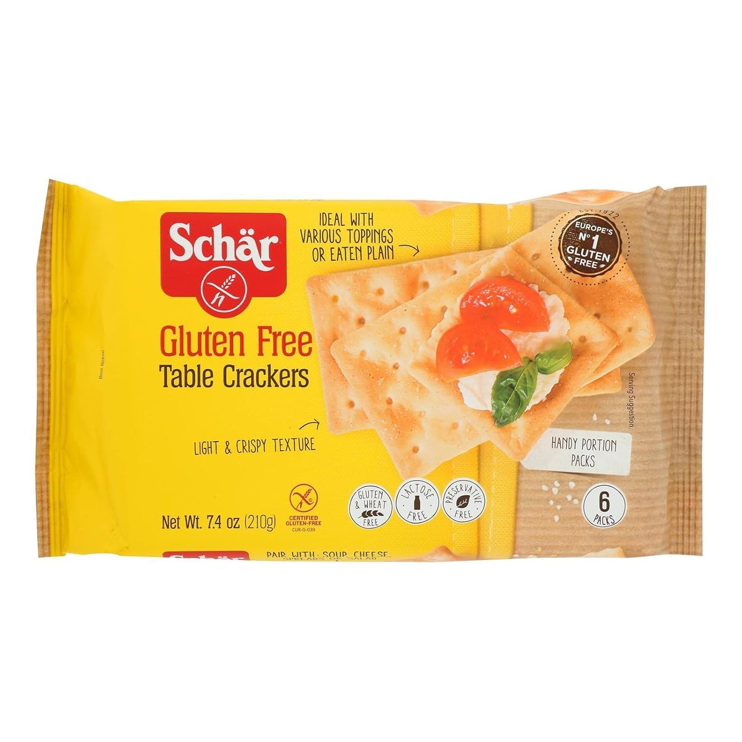 Schar Gluten Free Table Crackers - Perfect Snack for Everyone