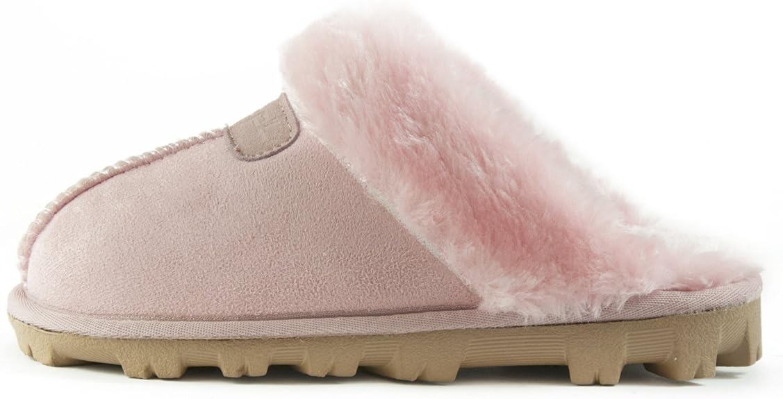 CLPP'LI Womens Slip on Faux Fur Warm Winter Mules for Comfort