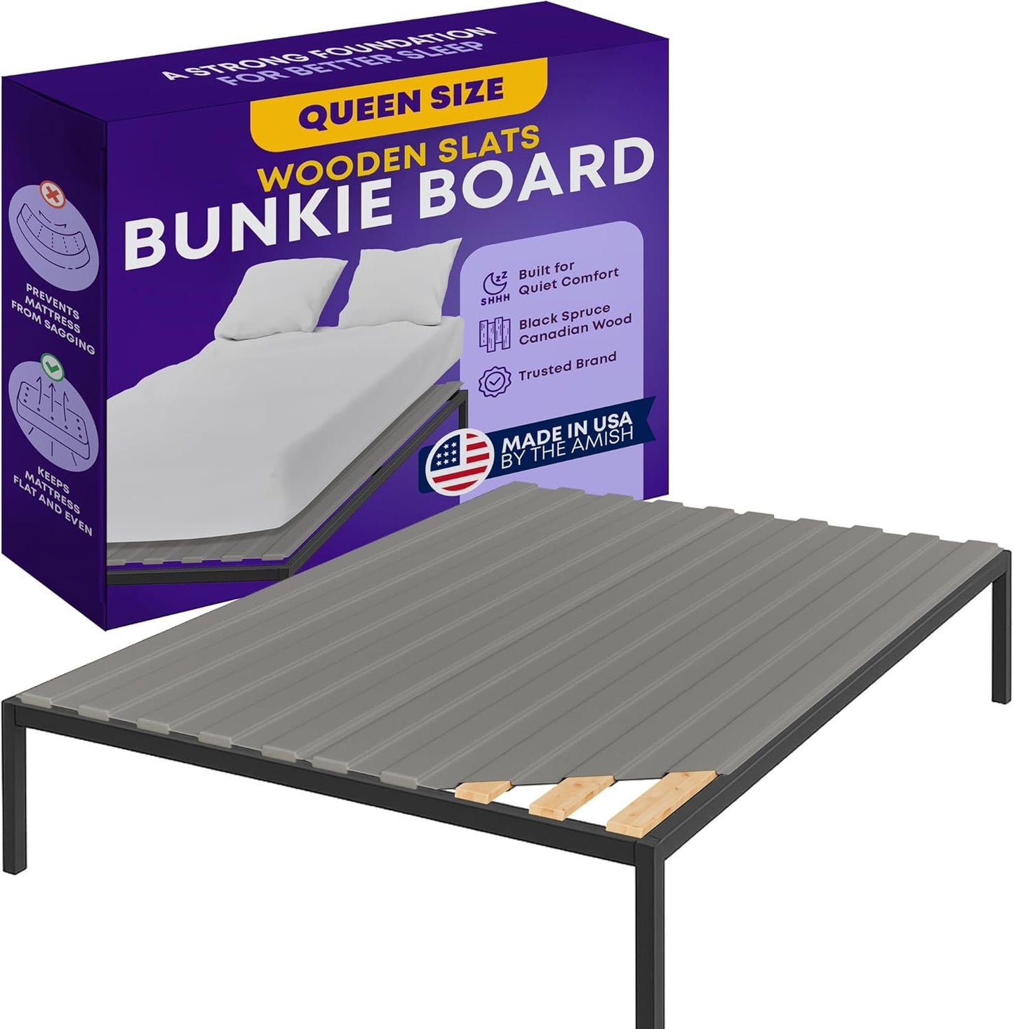 Greaton Wooden Queen Bed Slats for Support Under Mattress