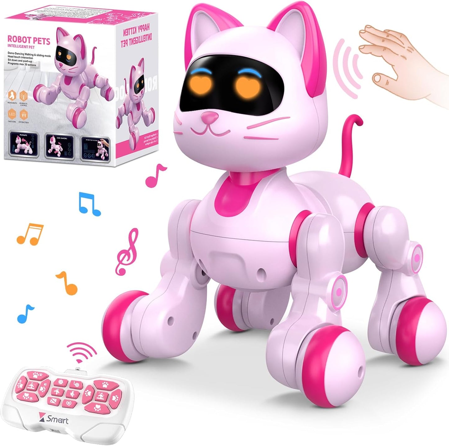 Remote Control Interactive Pink Kitty: Robotic Dancing Cat Toy