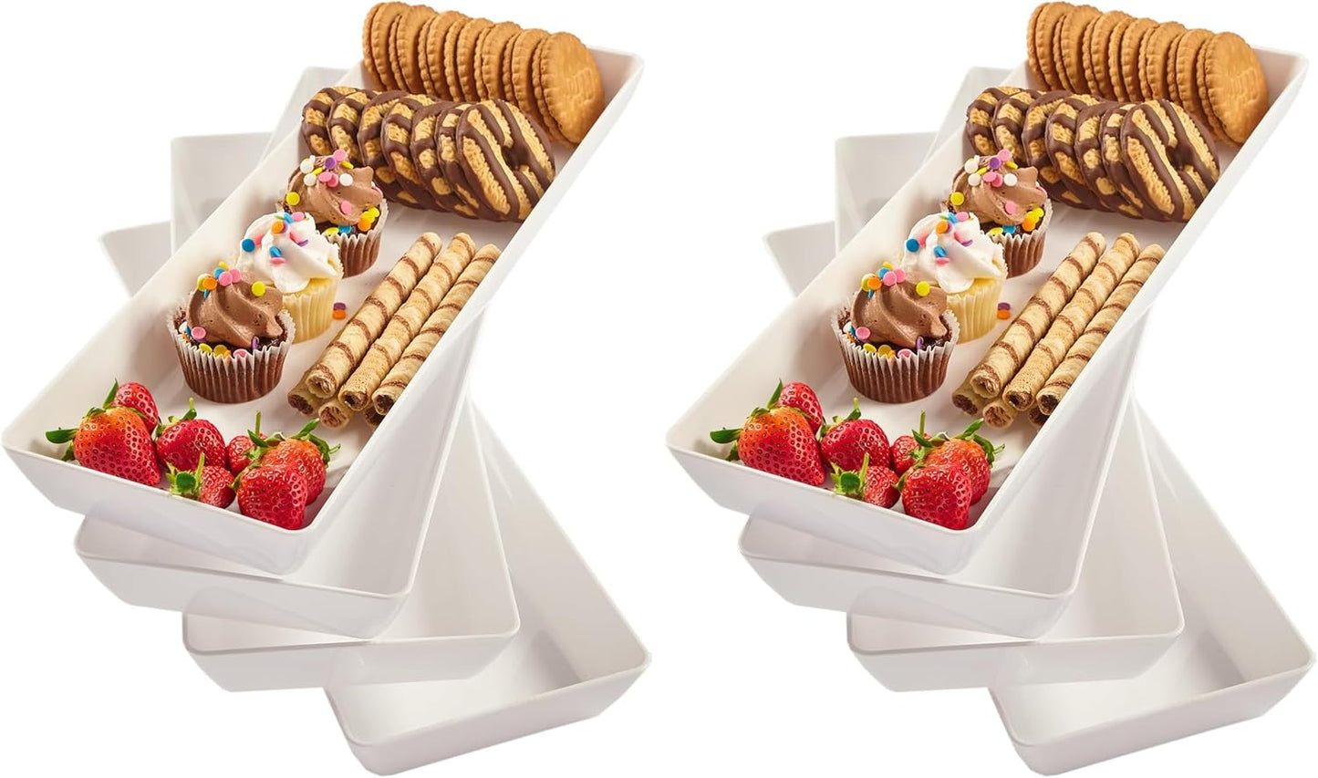 US Acrylic Avant White Plastic Serving Trays for Every Occasion