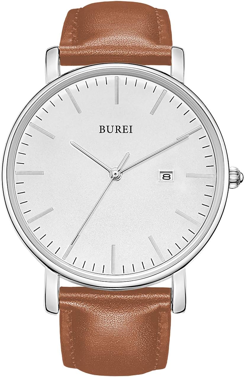 BUREI Minimalist Black Mesh Watch - Sleek Waterproof Design