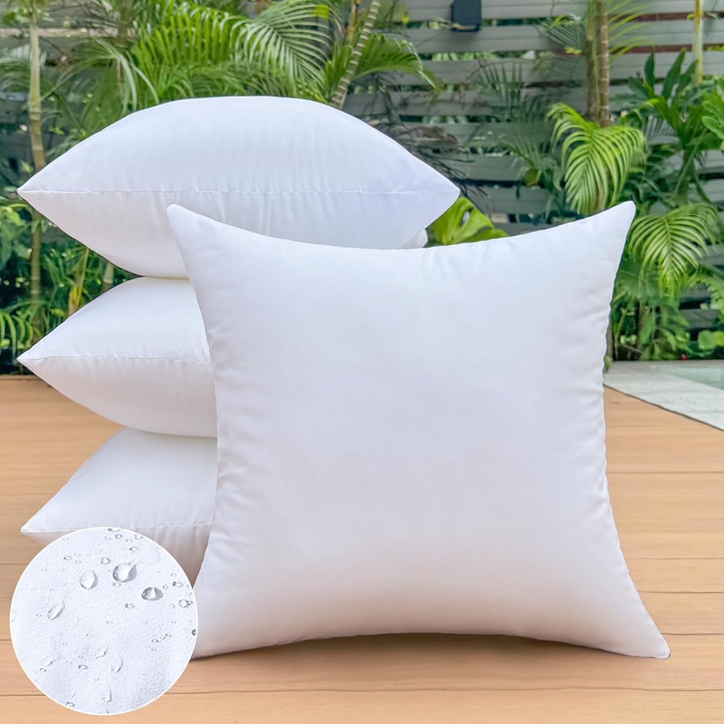 22 x 22 Outdoor Pillow Inserts Set of 4 for Patio Furniture