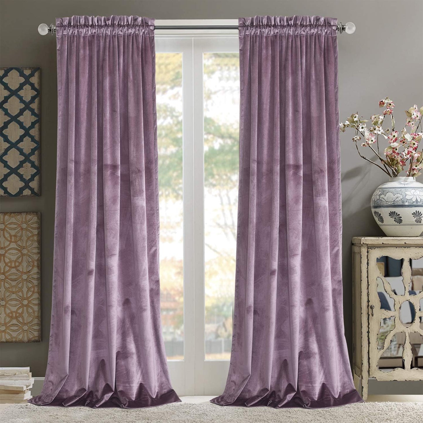 Luxurious Lavender Velvet Curtains for Small Windows by Roslynwood