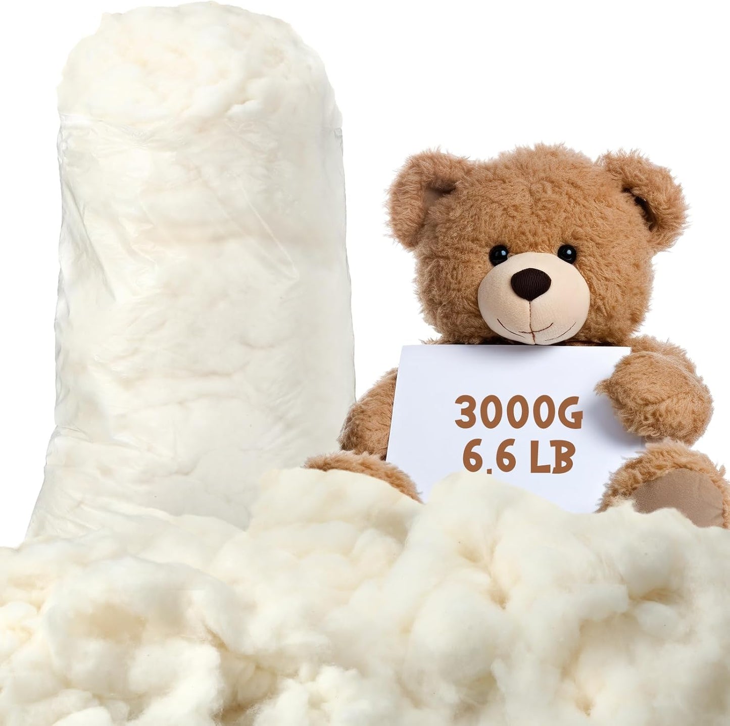 3000g Cotton Stuffing for Stuffed Animals and Craft Projects