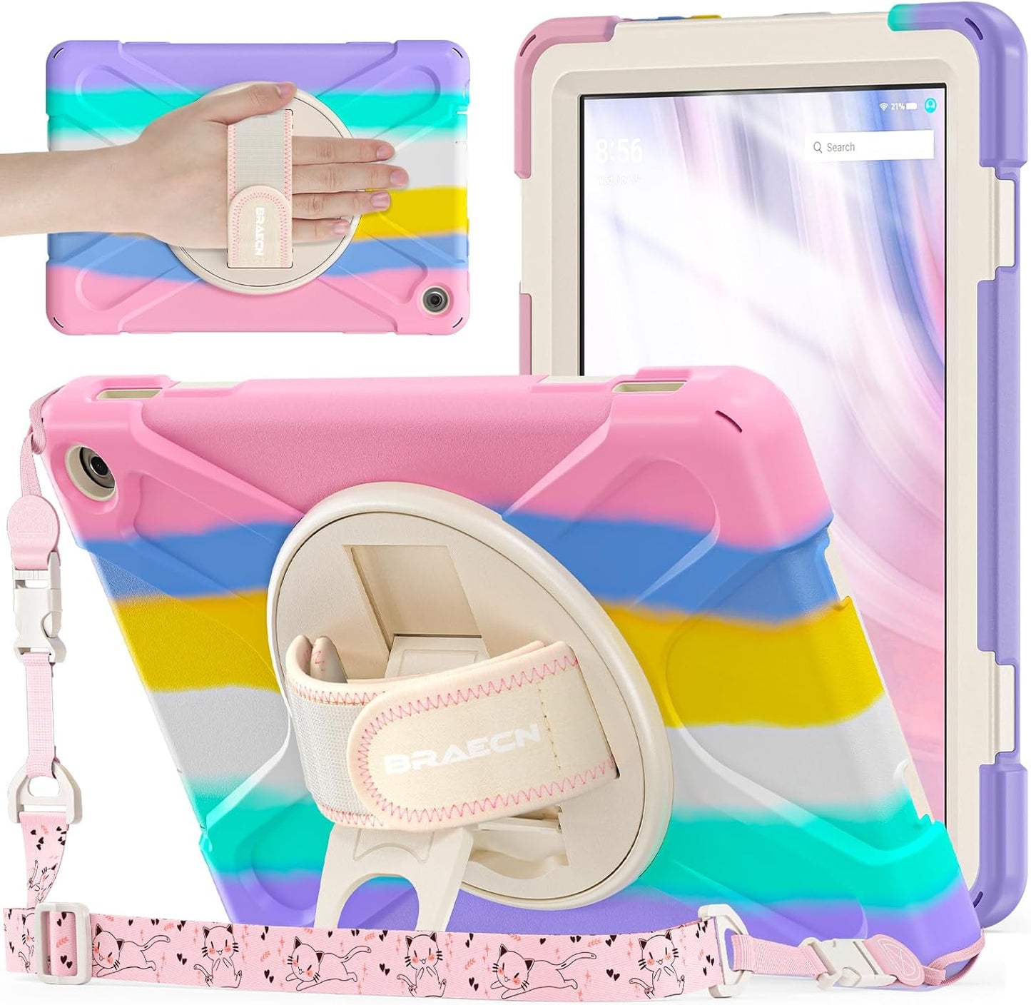 Shockproof Kids Case for Fire HD 10 Tablet with Stand & Strap