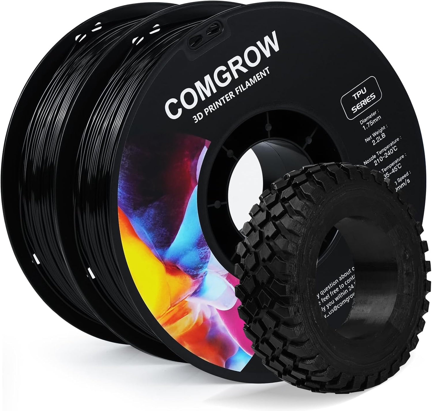 Comgrow TPU Filament 1.75mm 95A Soft Flexible 3D Printing