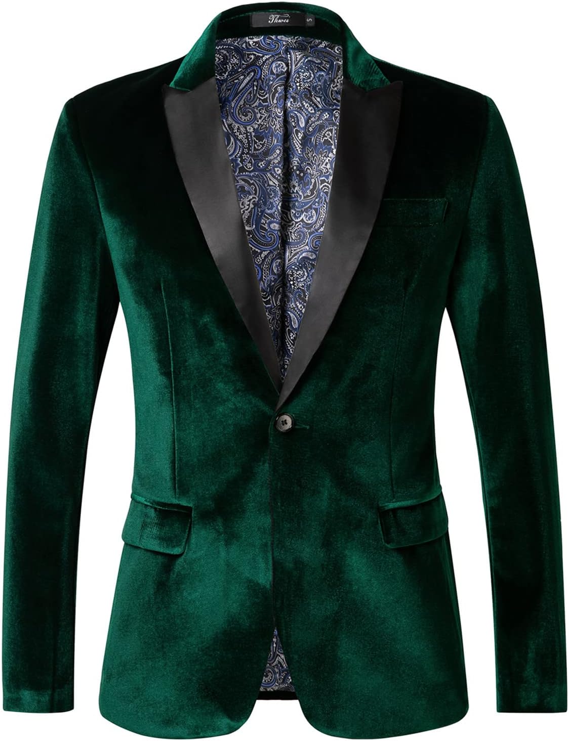 THWEI Mens Velvet Blazer Slim Fit Tuxedo for Weddings and More