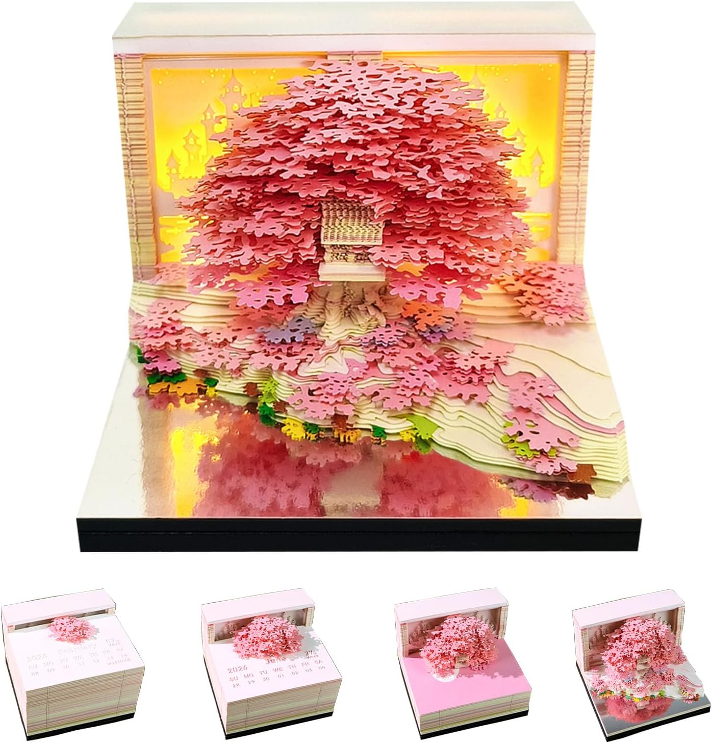 3D Calendar 2026 with LED Lights for Stunning Desk Decor