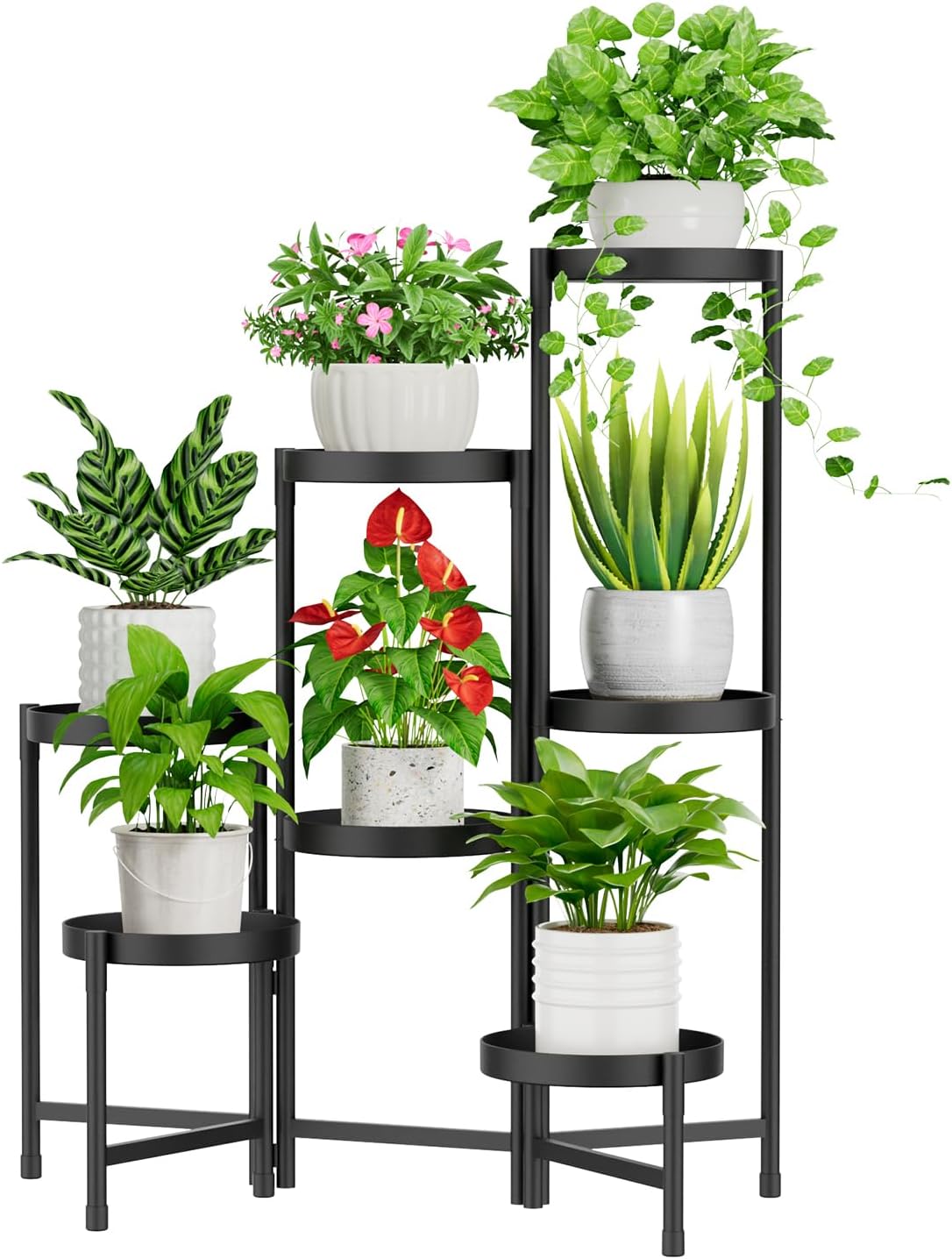 7 Tier Corner Metal Flower Display Holder for Indoor Outdoor Use