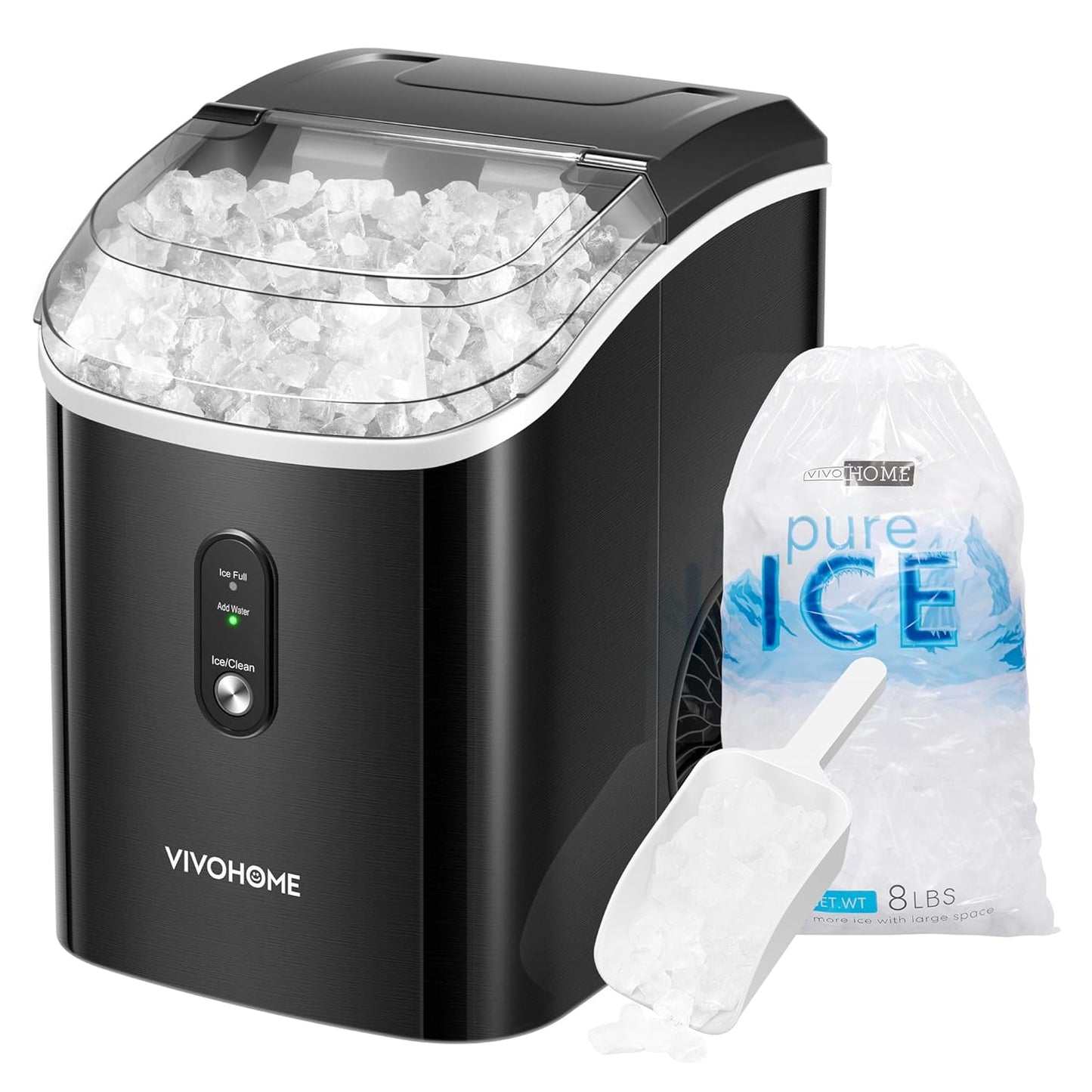 VIVOHOME Countertop Ice Maker Produces Chewable Nugget Ice