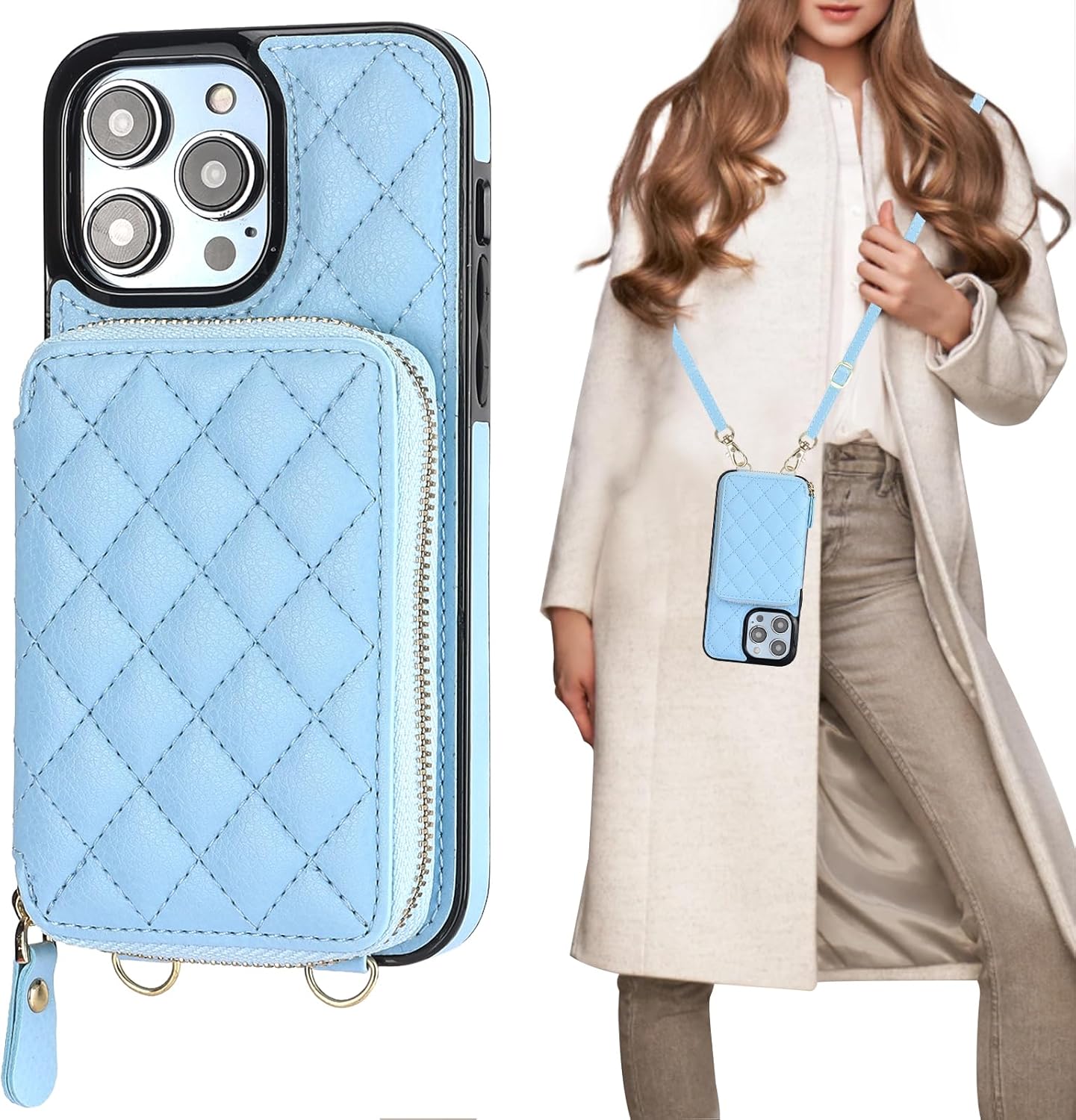 Bocasal Crossbody Wallet Case for iPhone 14 Pro Max - Stylish & Safe