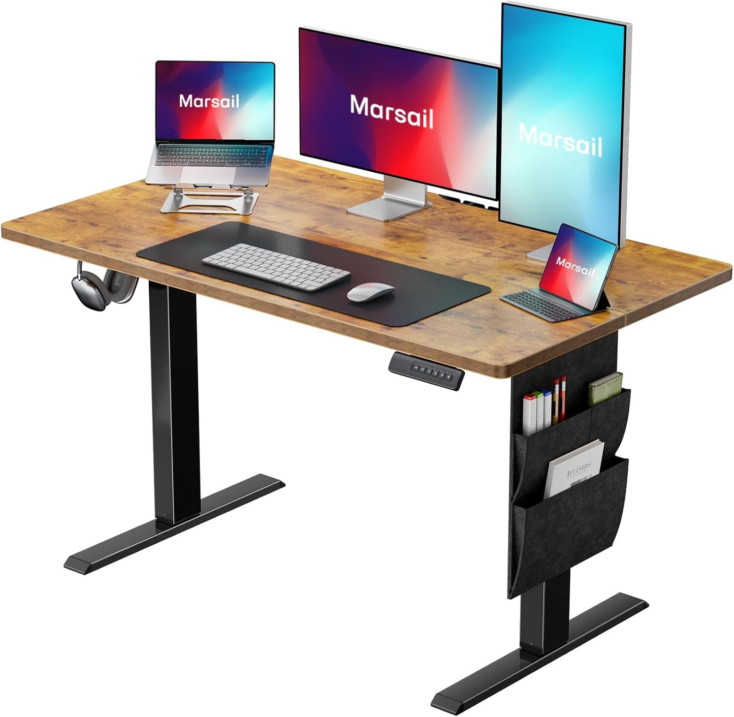 Marsail Electric Standing Desk - Adjustable Height, Smart Storage, Stand Up Workstation
