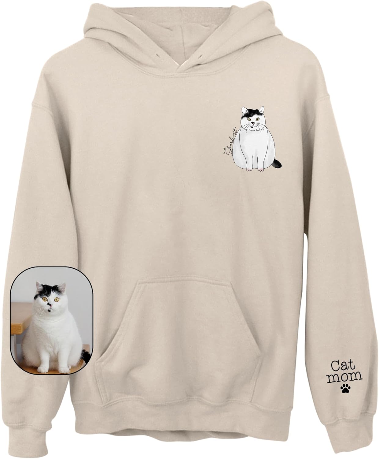 Custom Cat Mom Hoodie by CHIARA CONTI11
