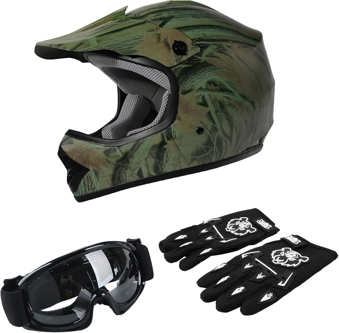 TCT-MOTORPARTS Youth Kids Motocross ATV Full Face Helmet