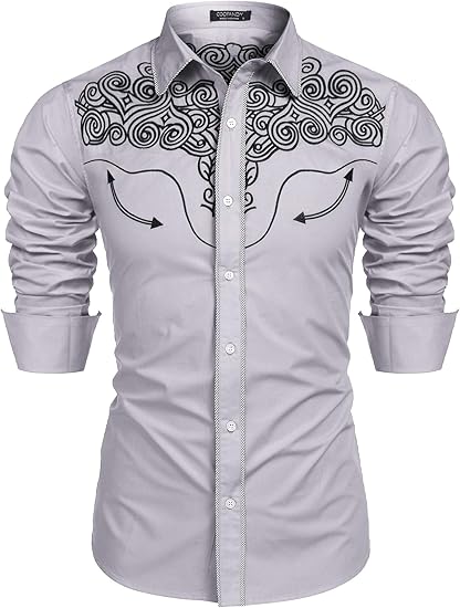 COOFANDY Men's Western Shirts for Stylish Cowboy Casual Wear