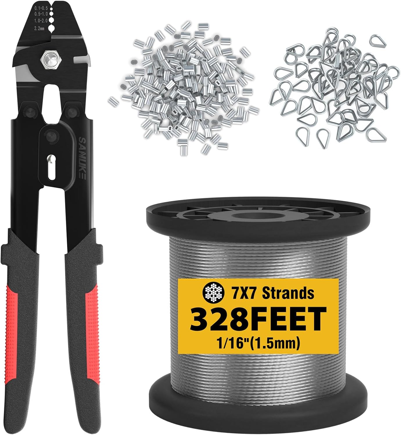 Sanuke 7x7 Stainless Wire Rope Kit | Secure Crimp Loop