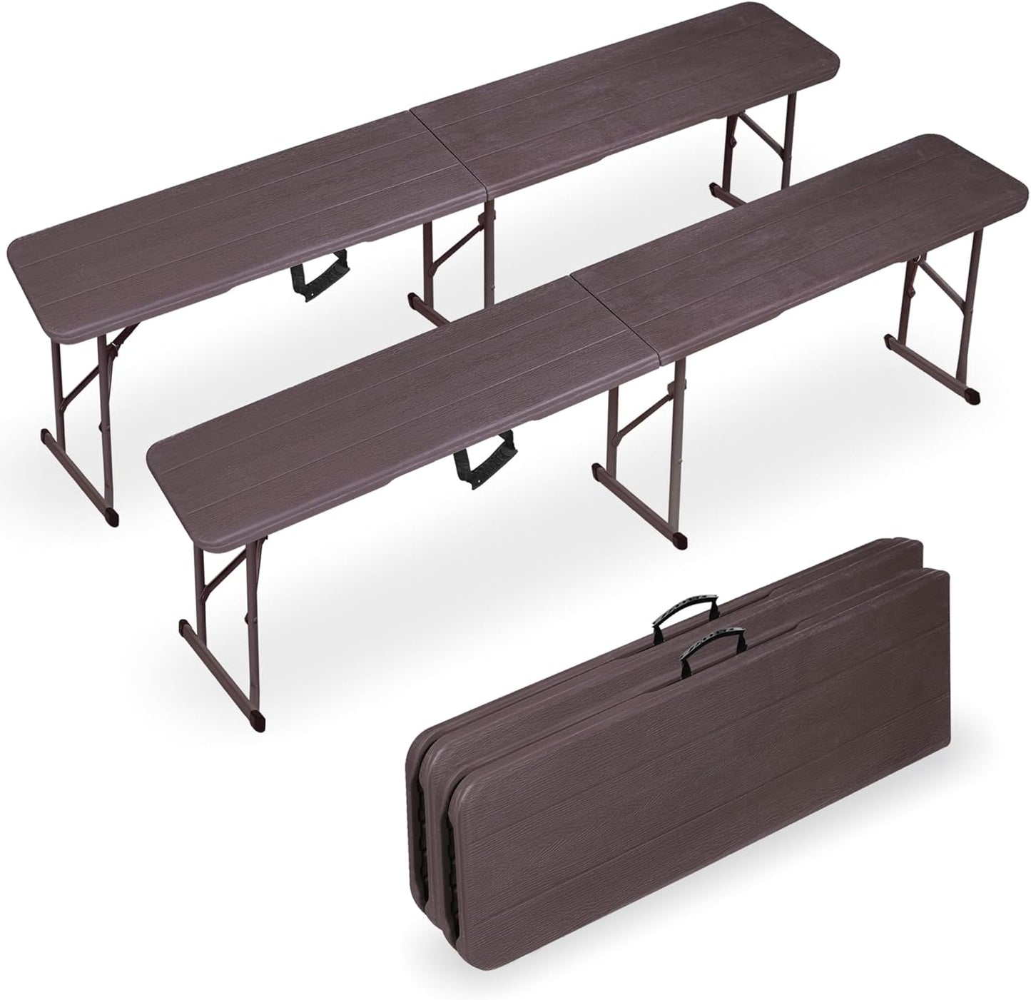 Folding Bench 2 Pack - 6FT Portable Outdoor Seating Solution