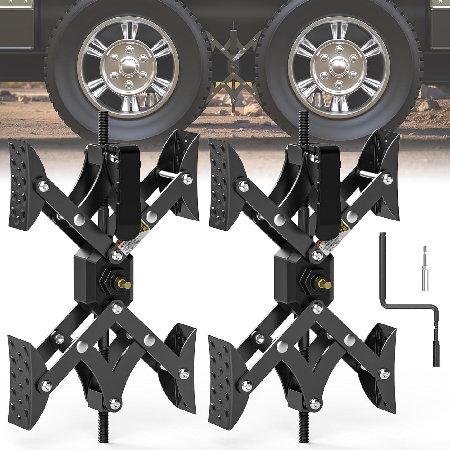 X-Shaped Wheel Chocks for Travel Trailers - Adjustable Stabilizers