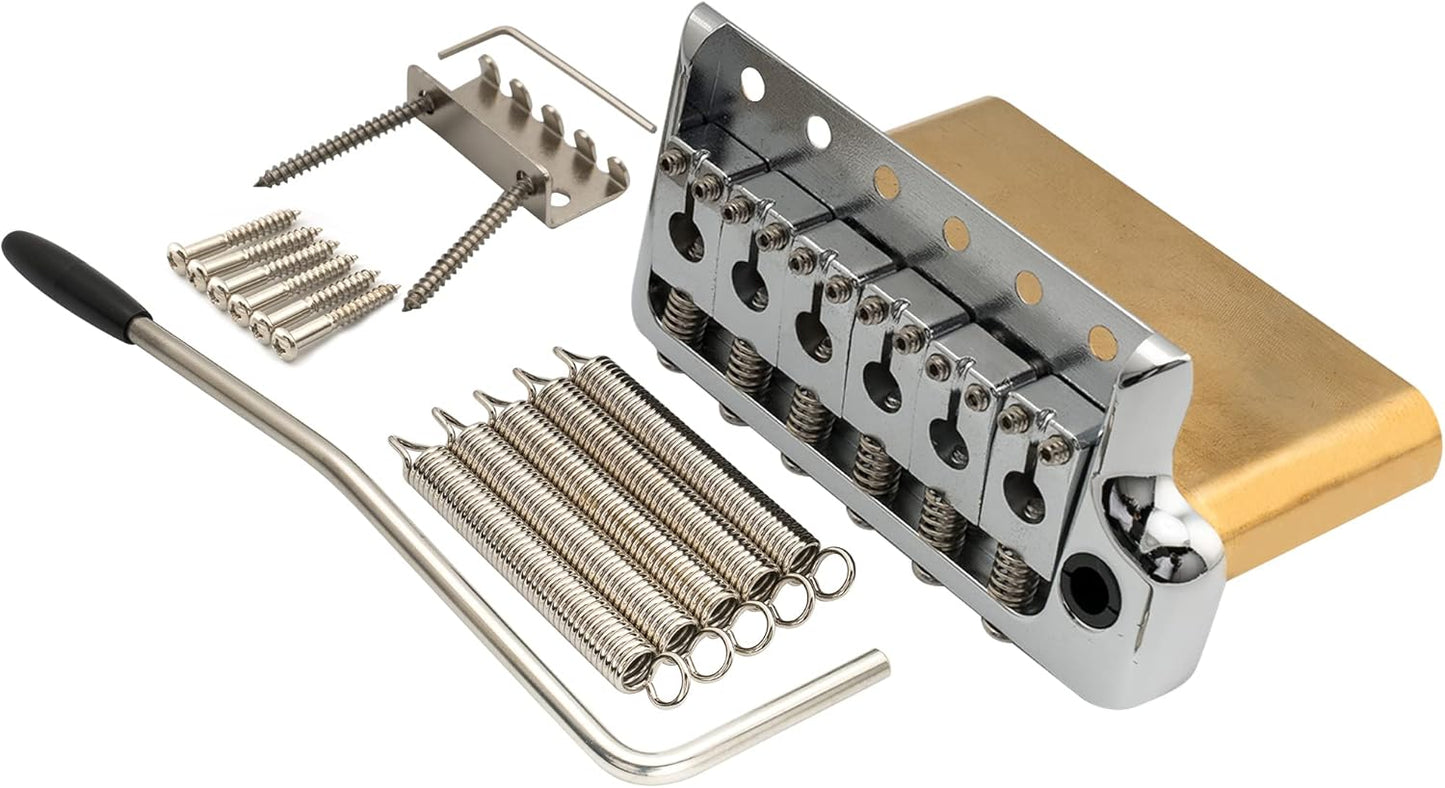 Musiclily Ultra 52.5mm Full Solid Brass Tremolo Bridge for Strat