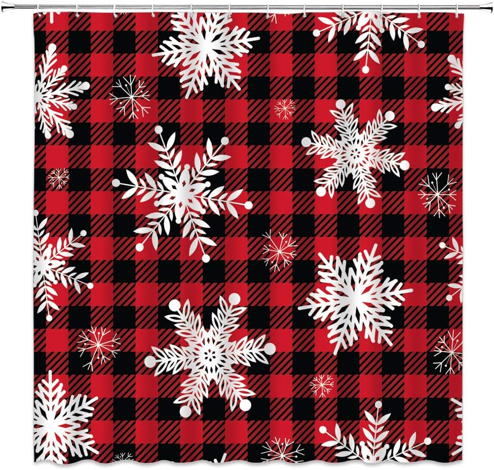 Snowflake Merry Christmas Shower Curtain