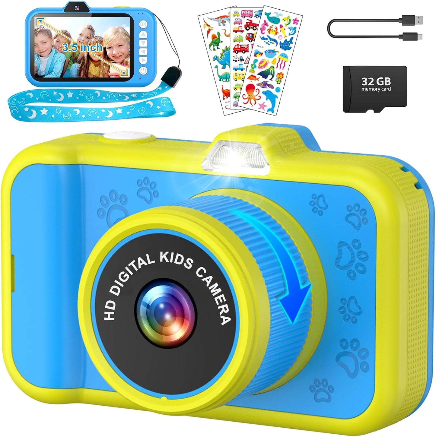 3.5 Big Screen Kids Camera - 1080P Selfie Fun!