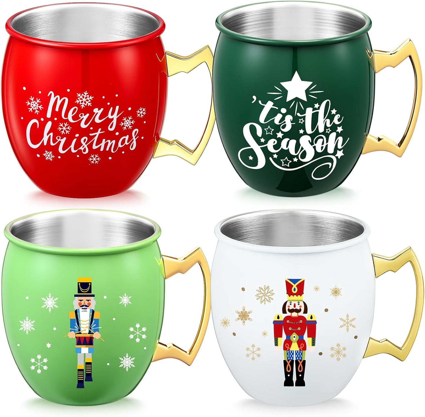 Nutcracker Moscow Mule Mugs Set of 4 for Holiday Cheer