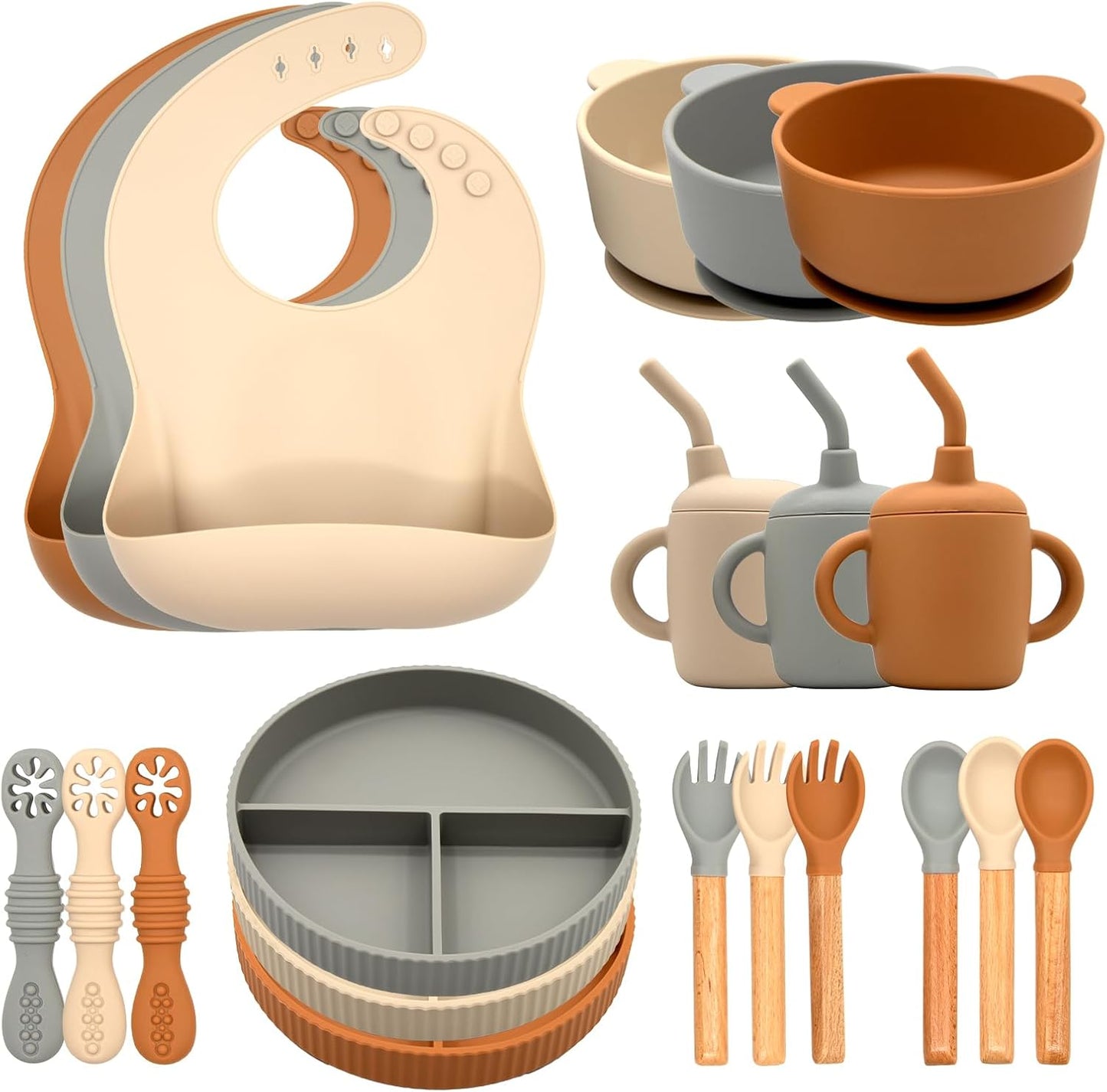 Silicone Baby Feeding Set 21 Pcs - Safe and Easy to Clean
