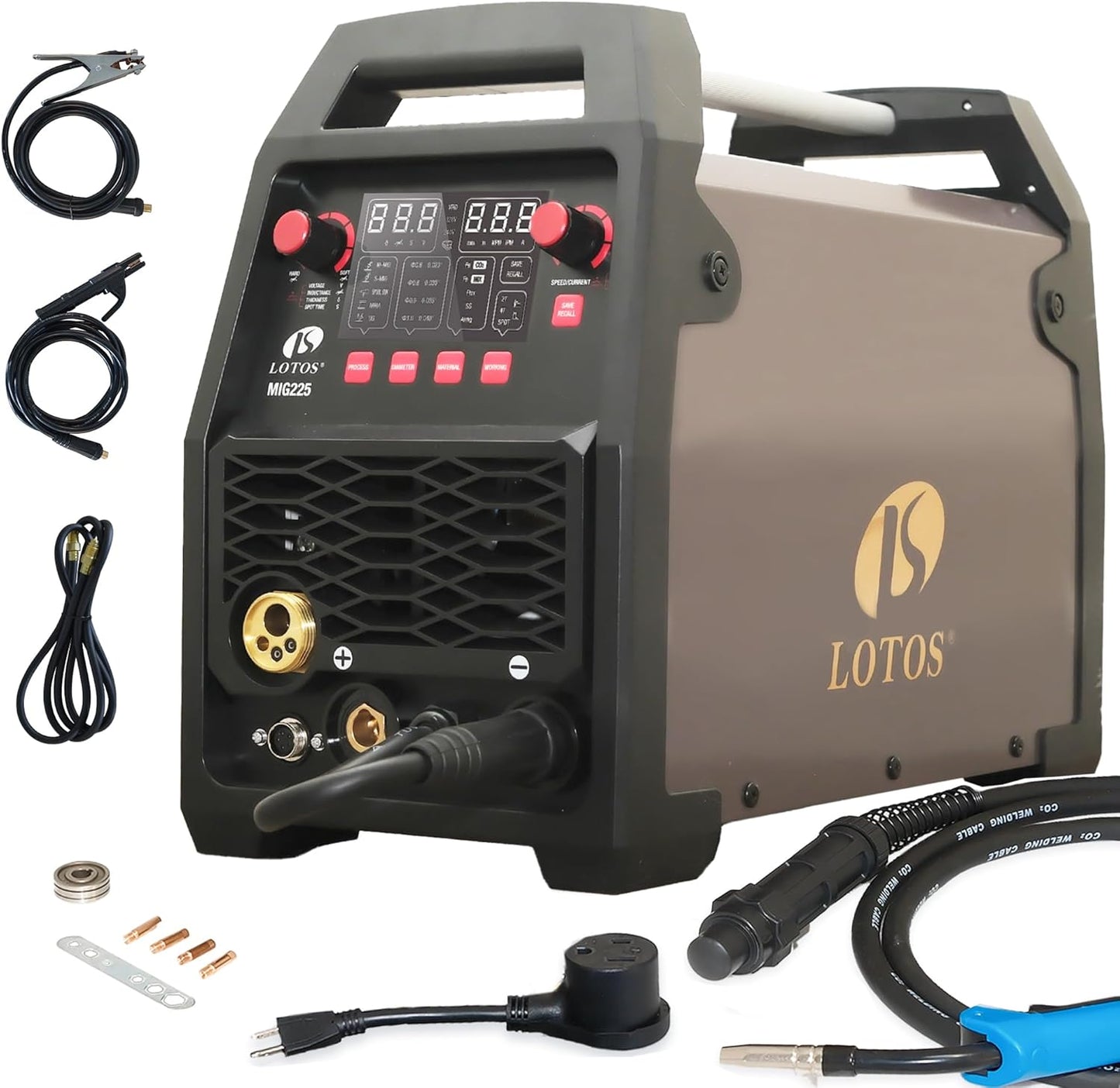LOTOS MIG225 225A MIG Welder: Versatile 6-in-1 Welding Machine