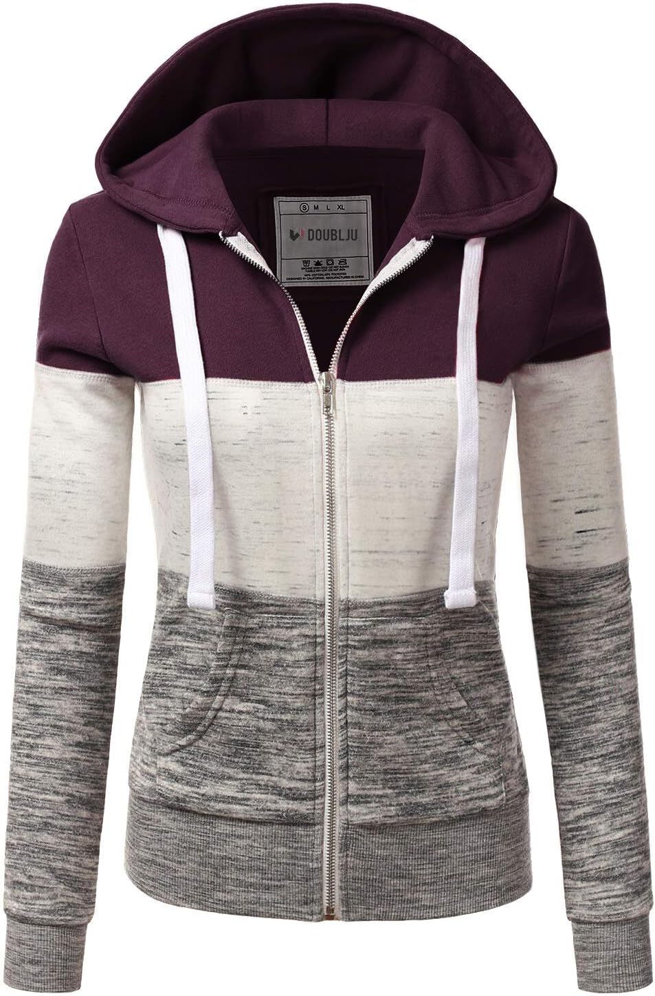 DOUBLJU Lightweight Thin Zip-Up Hoodie Jacket for Women Plus Size