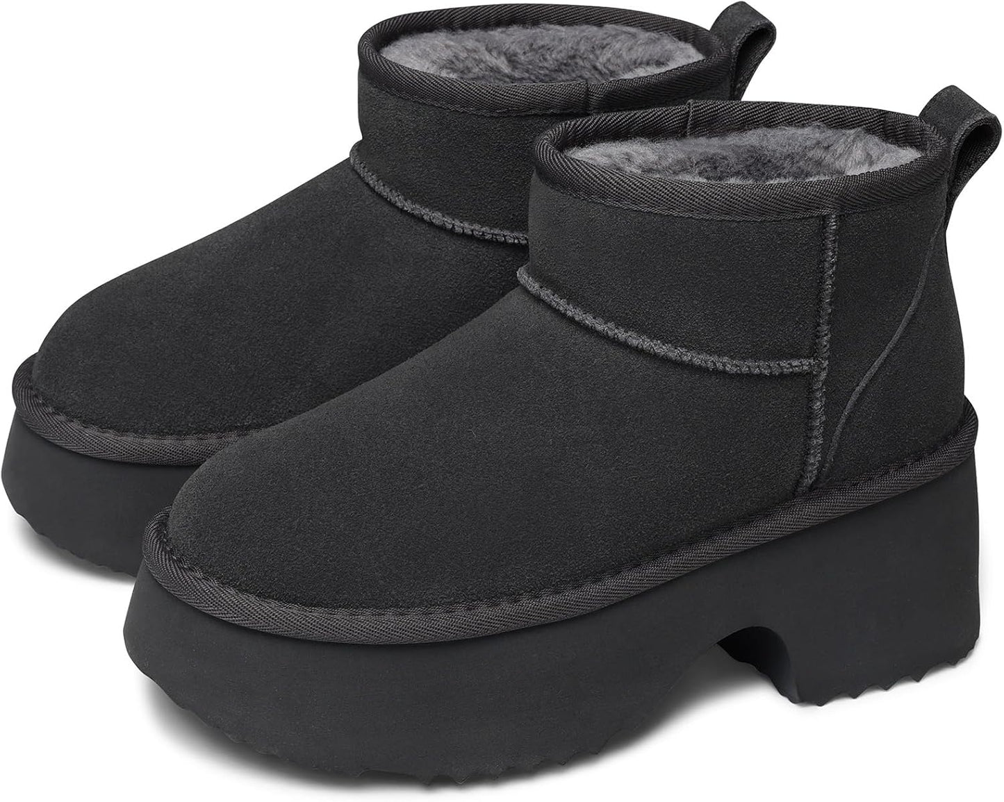 TEMOFON Womens Snow Mini Boots: Stylish Warm Fur Lined Booties
