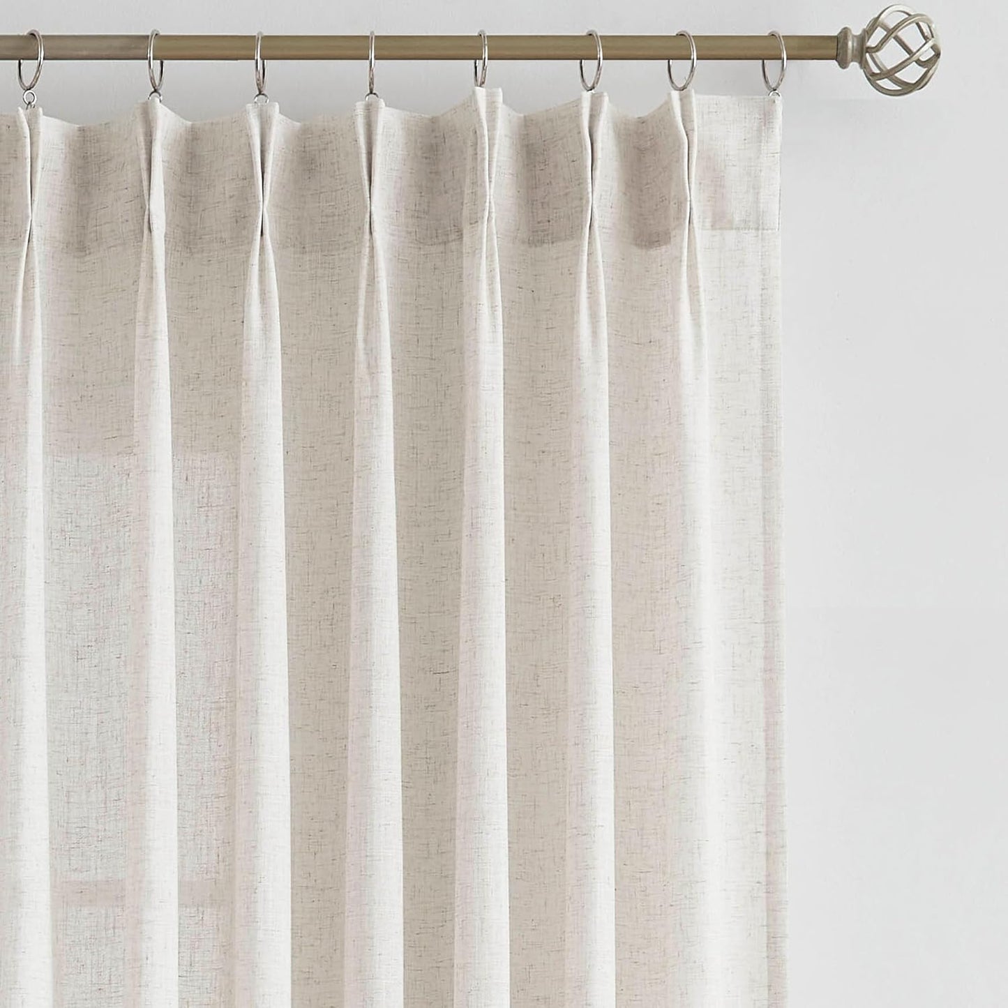 Natural Pinch Pleated Semi Sheer Curtains for Elegant Spaces