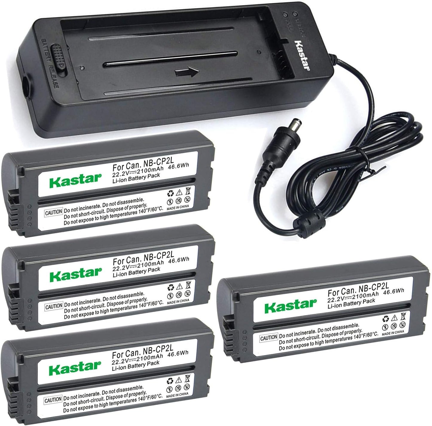 Kastar Battery x4 + Charger BG-CP200 for Canon SELPHY Printers
