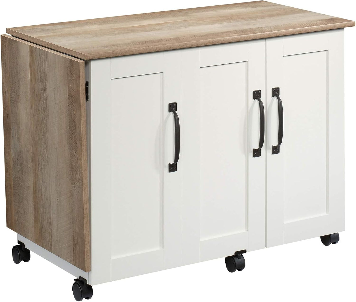 Sauder Sewing Cart with Drop-Leaf Design for Crafting Space