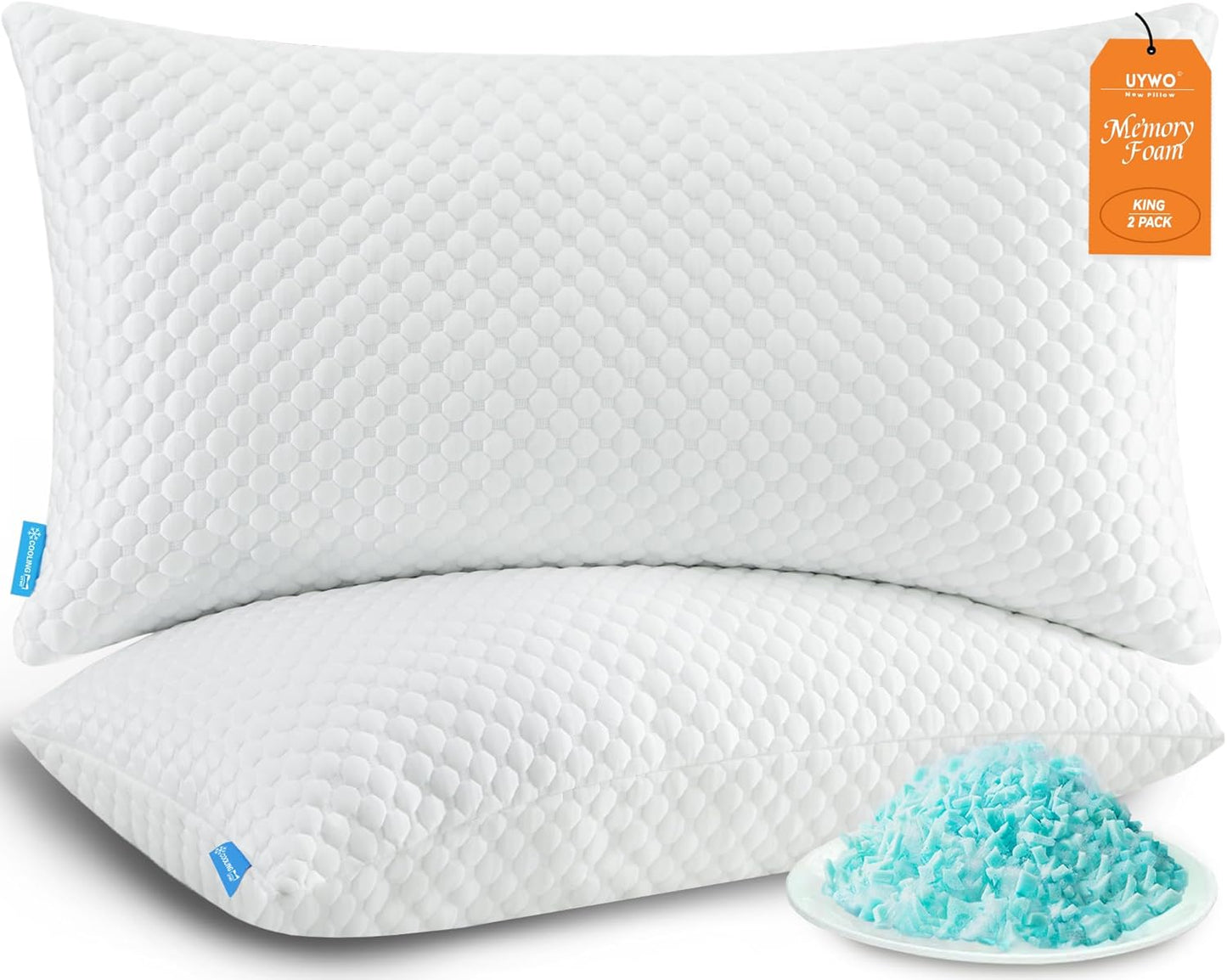Cooling Pillows King Size Set of 2 for All Sleepers Comfort