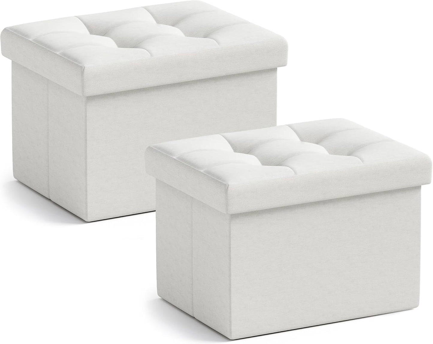 Ornavo Home Small Storage Ottoman Set of 2 for Versatile Use