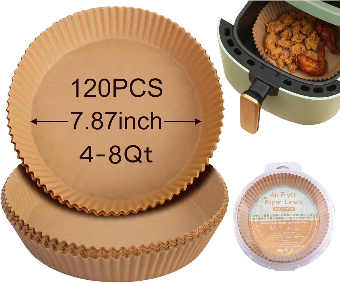 Non-Stick Air Fryer Liners - Easy Cleanup! 120 Pcs, JACKGOLD