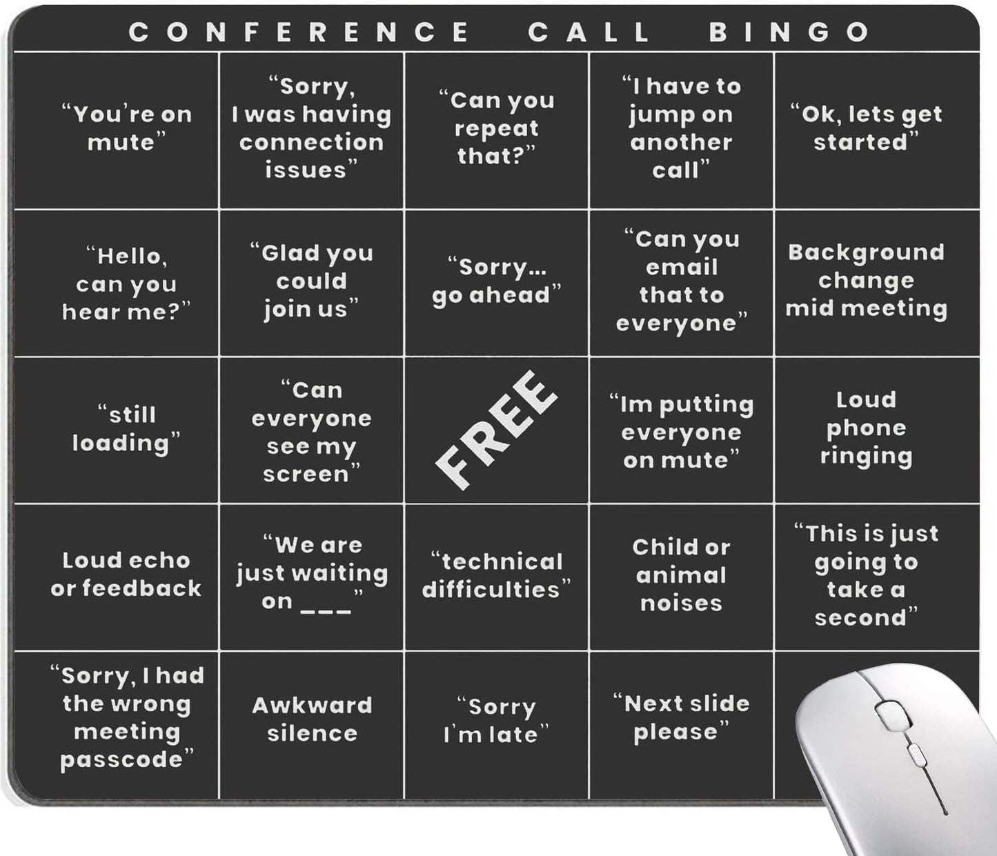 Hokafenle Conference Call Bingo Mouse Pad