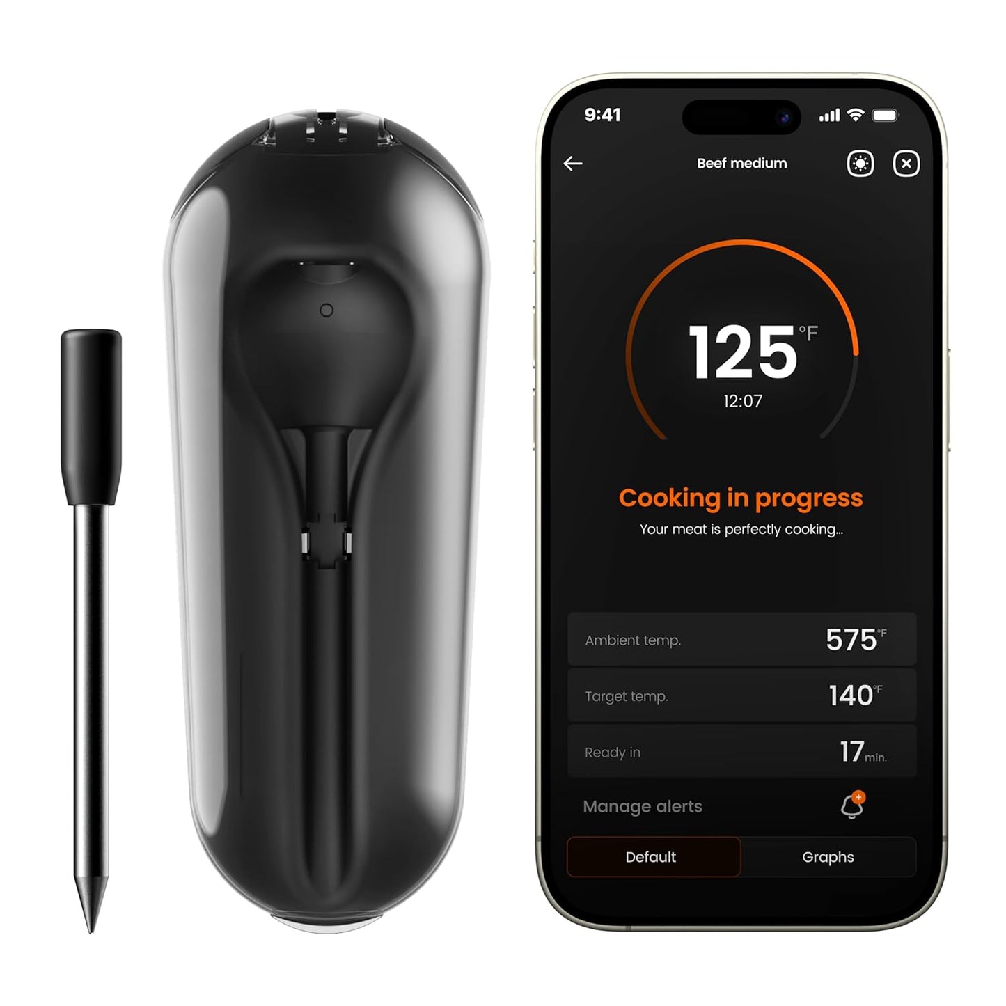 Wireless Bluetooth Meat Thermometer - Direct-Heating - 320ft Range