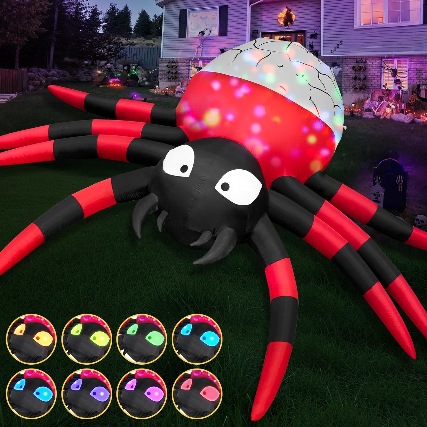 12FT Giant Halloween Inflatable Spider for Spooky Decor