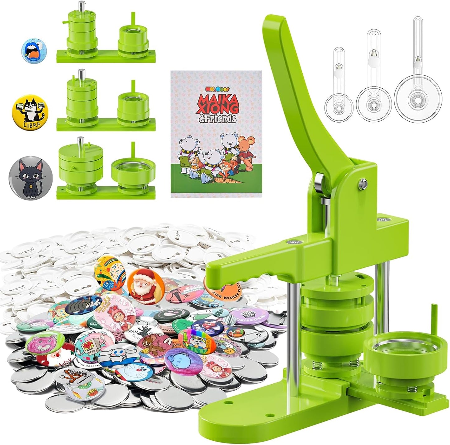 Versatile Button Maker Machine for Kids with 600 Supplies