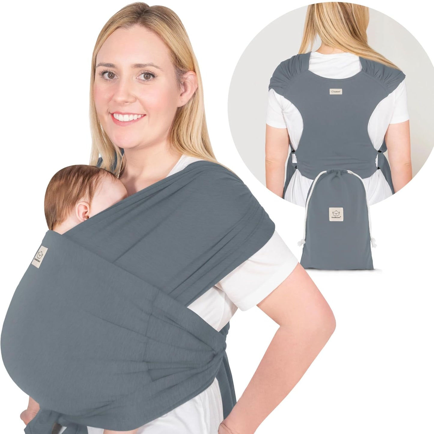 KeaBabies Baby Wrap Carrier Ring Sling for Hands-Free Bonding