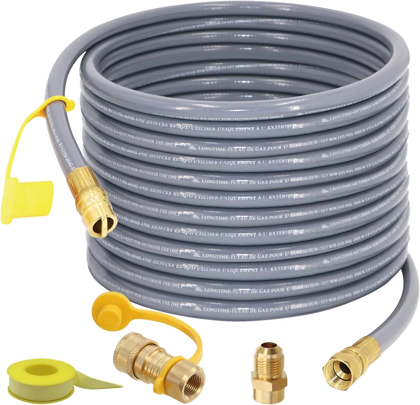 48 Feet Natural Gas Hose with Quick Connect Fitting for Grills