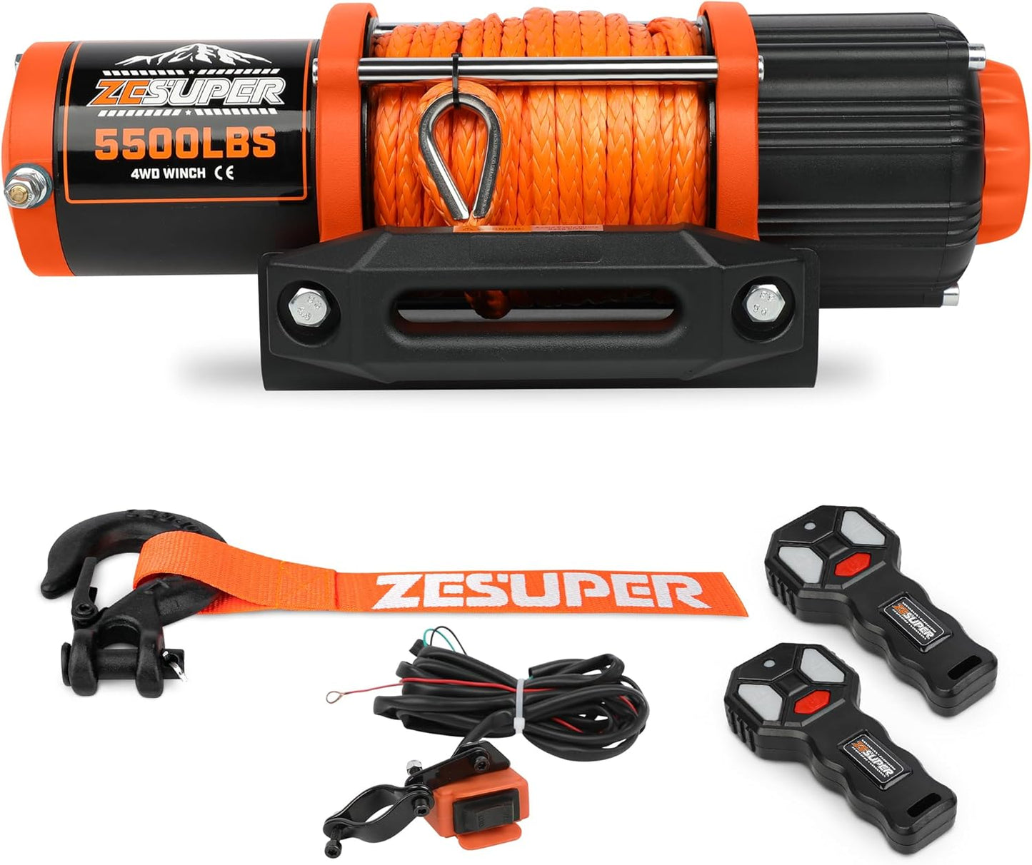5500 lb Electric Winch for ATV UTV Boat Trailer by ZESUPER