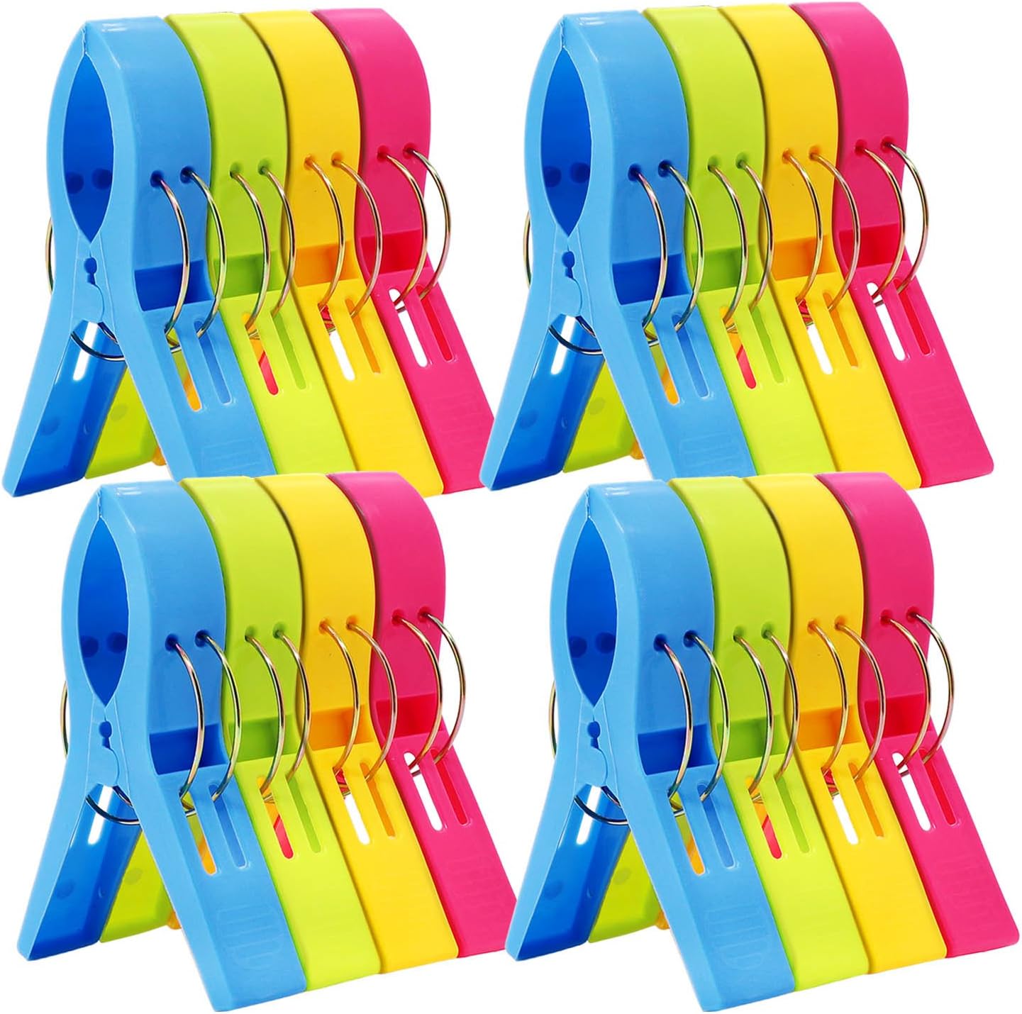ESFUN 16 Beach Chair Towel Clips - Keep Towel Secure