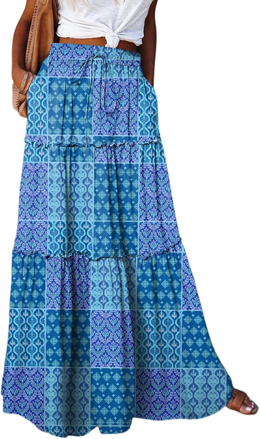 Boho Floral Print Maxi Skirt for Women - Stylish and Elegant